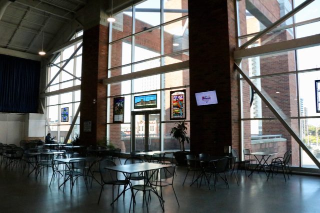 Seating area at the market