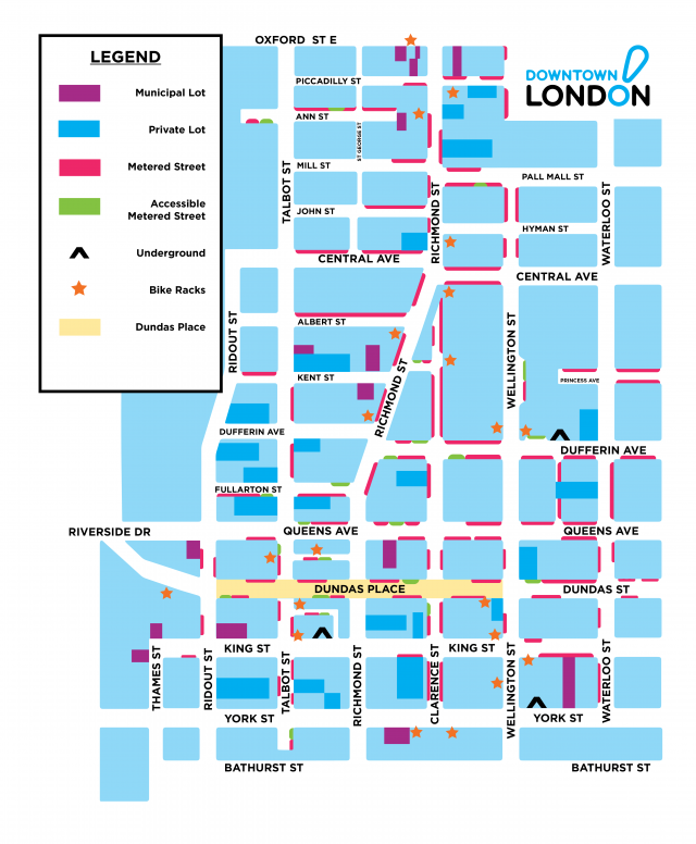 Downtown London Parking Map