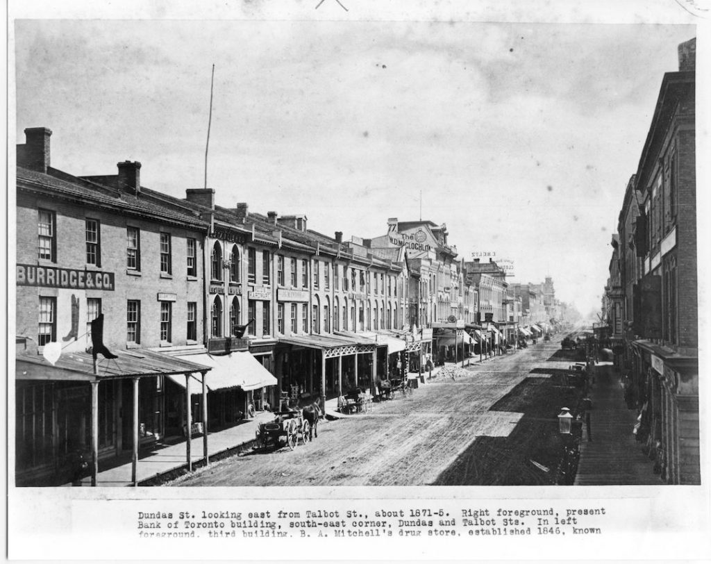 Vintage Photo of Dundas Street in Downtown London in 1871.